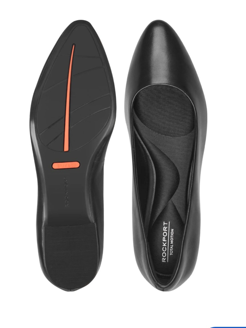 Rockport Total Motion Pointy Toe Dress Flats leather pointed size 9.5 comfort